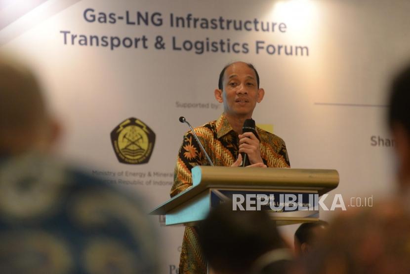 Wakil Menteri ESDM Arcandra Tahar memberikan pemaparan tentang regulasi harga gas Indonesia saat acara Indonesia Gas and LNG Buyers Summit di Jakarta, Selasa (21/11).