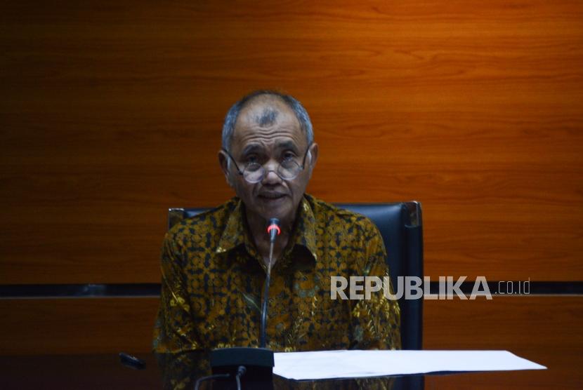 Ketua KPK Agus Rahardjo memberikan keterangan pers terrait RUU KPK di Gedung KPK, Jakarta, Kamis (5/9/2019).