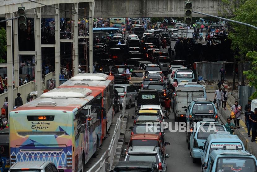 Traffic jam in Tanah Abang, Central Jakarta.