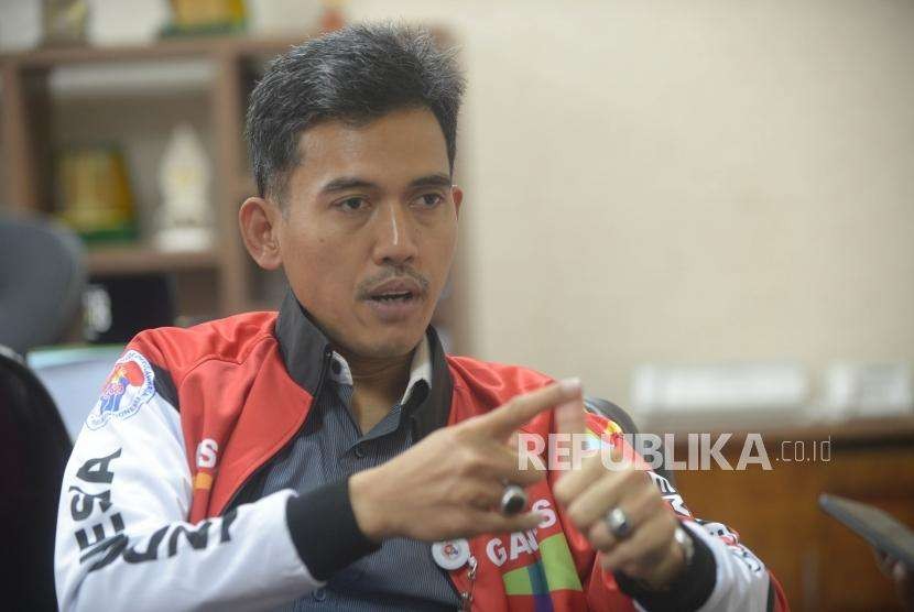 Deputi Bidang Pengembangan Pemuda Asrorun Niam  melakukan sesi wawancara bersama Rerpublika, Kamis di Kantor Kementrian Pemuda dan Olahraga, Jakarta kamis (16/8).