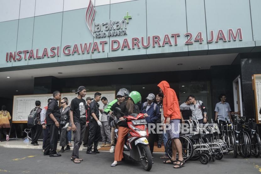 Instalasi Gawat Darurat (IDG) RSUD Tarakan, Jakarta Pusat. Tingkat keterisian tempat tidur (bed occupany ratio/BOR) RSUD Tarakan sudah mencapai sekitar 88 persen.