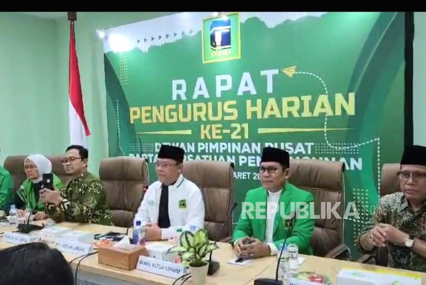 Pelaksana tugas (Plt) Ketua Umum PPP, Muhammad Mardiono mengucapkan selamat kepada Prabowo Subianto-Gibran Rakabuming Raka yang sudah diumumkan sebagai pemenang Pilpres 2024, Kamis (21/3/2024) malam.  