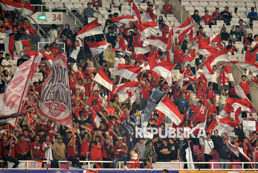 Suporter timnas Indonesia.