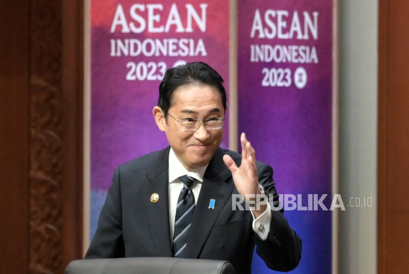 Perdana Menteri Jepang Fumio Kishida saat menghadiri KTT ke-26 ASEAN-Jepang di Jakarta, Rabu (6/9/2023).