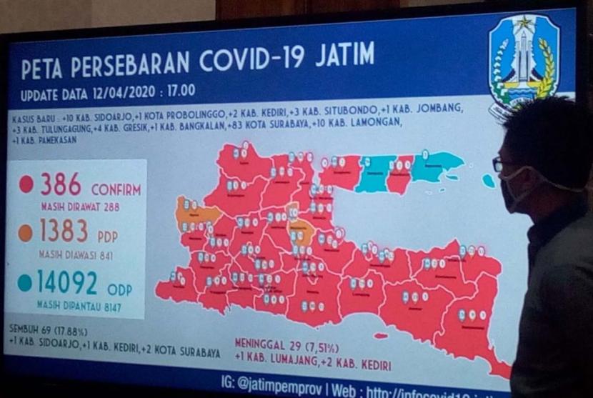 Positif Corona di Jatim Jadi 386, Surabaya-Sidoarjo-Lamongan Tertinggi