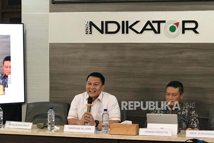 Ketua DPP PKS, Mardani Ali Sera, saat menghadiri rilis survei terbaru Indikator Politik di Menteng Jakarta Pusat, Jumat (9/2/2024).