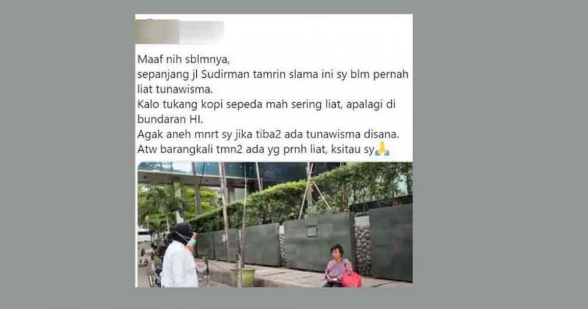 Netizen merasa heran dengan kehadiran tunawisma di kawasan Sudirman-Thamrin