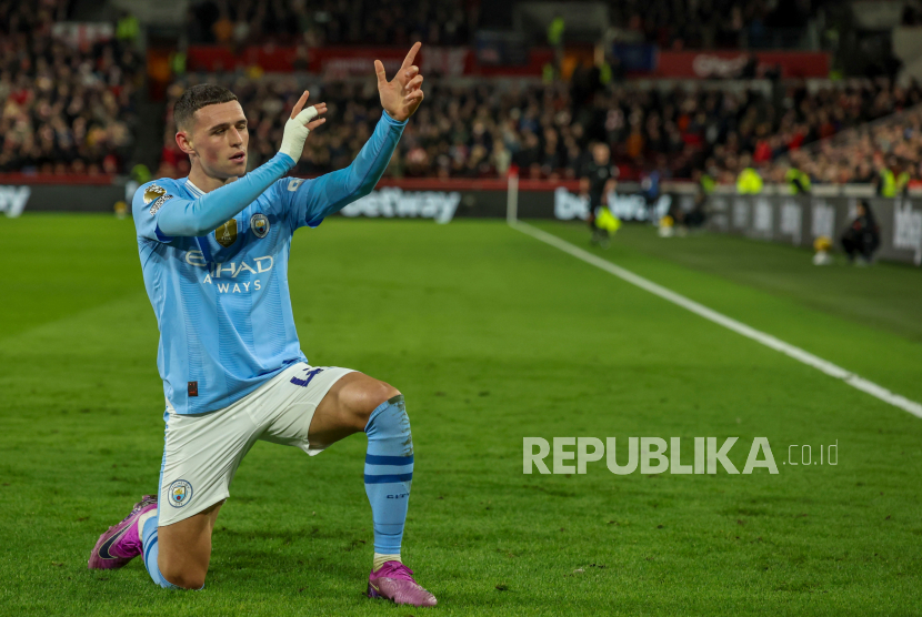 Pemain Manchester City Phil Foden.
