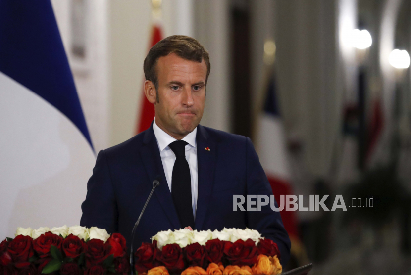 Presiden Prancis Emmanuel Macron. Prancis menyatakan kekecewaannya karena Lebanon gagal membentuk pemerintahan baru. Ilustrasi.