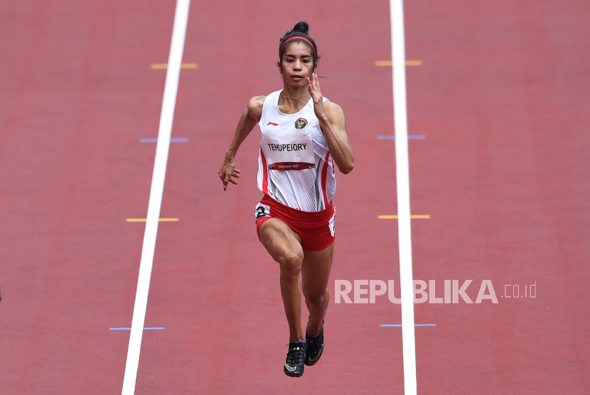 Sprinter putri Indonesia Alvin Tehupeiory.