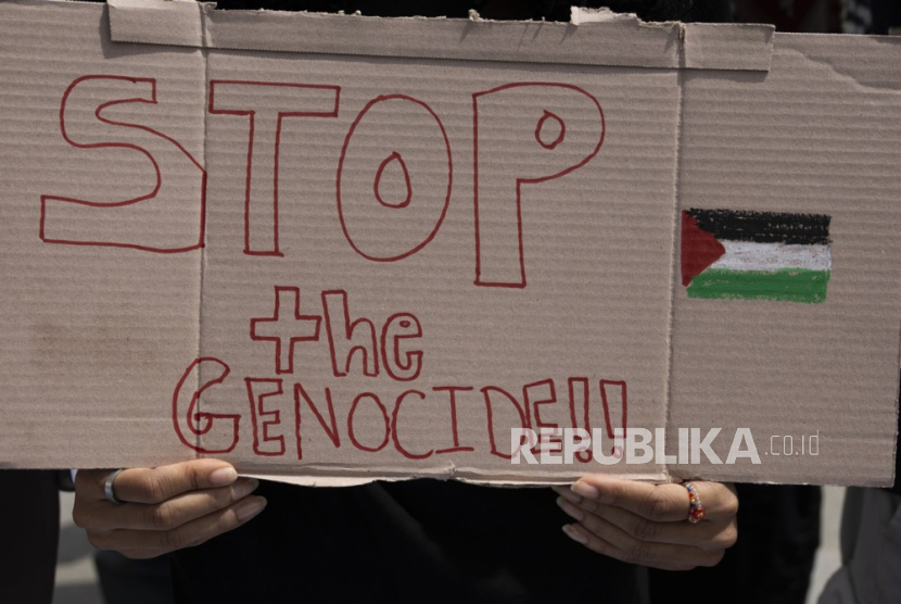 Unjuk rasa pro palestina yang digelar para di kampus-kampus ternama AS. 