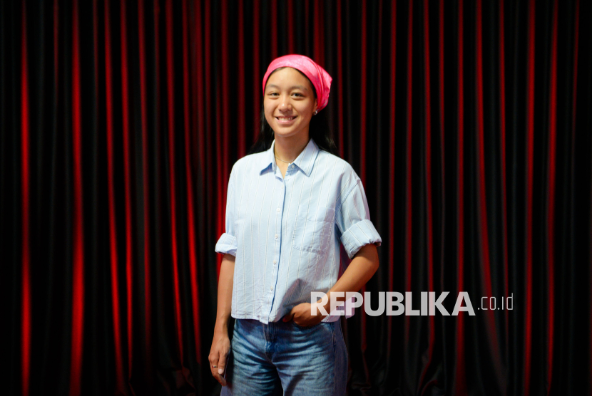 Pemain Film Hyori Mika saat media visit ke Kantor Republika, Jakarta, Selasa (22/9/2026). Kunjungan tersebut dilakukan untuk mempromosikan film Desember Jani yang akan tayang di bioskop pada 10 Desember 2026.