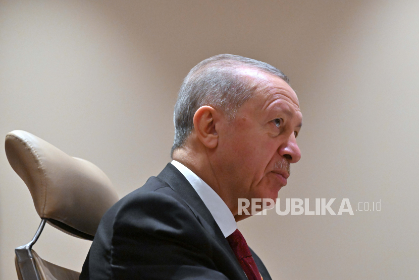 Presiden Turki Recep Tayyip Erdogan mengangkat isu penistaan dan pembakaran Alquran saat berpidato di sidang Majelis Umum PBB, Selasa (19/9/2023).