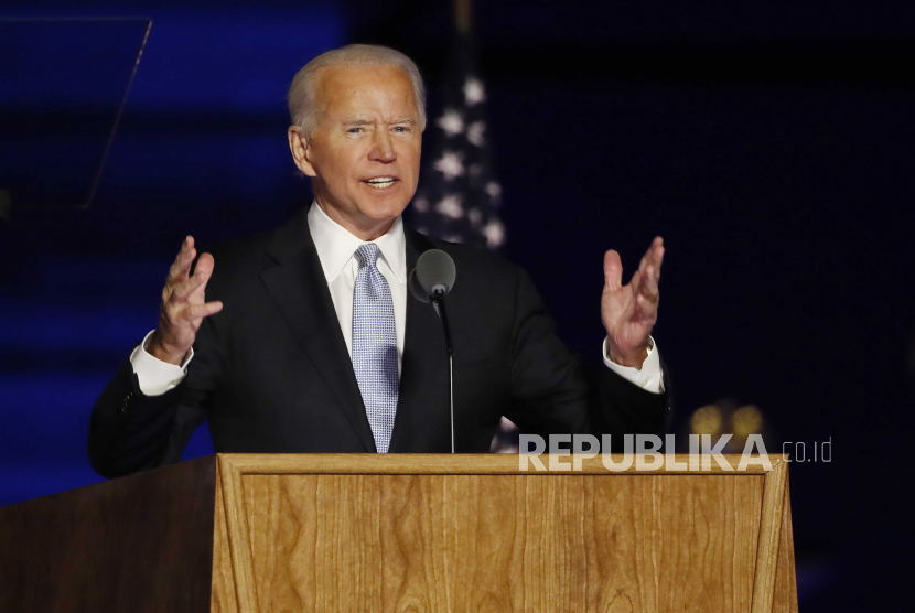  Presiden terpilih Amerika Serikat (AS) Joe Biden menyampaikan pidato pertamanya setelah dinyatakan menang dalam pemilihan pada Sabtu (7/11) waktu setempat.