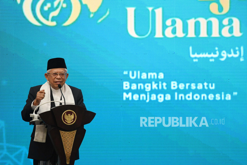 Wakil Presiden Ma'ruf Amin di acara Ijtima Ulama Nusantara yang digelar PKB. (ilustrasi)