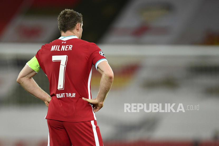 Reaksi James Milner dari Liverpool.