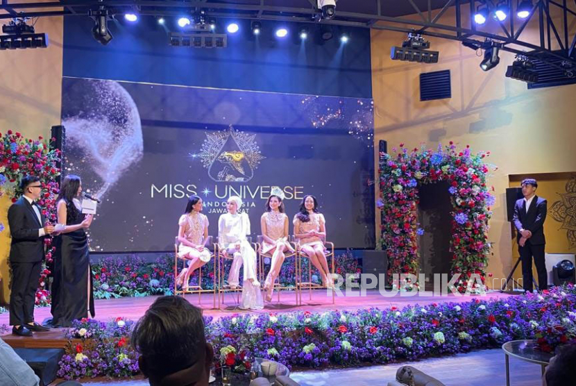 PT Solusi Global Group mengenalkan tiga finalis yang akan mewakili Jawa Barat dalam ajang Miss Universe Indonesia 2023 di Braga Sky 1957, Kota Bandung, Kamis (13/7/2023). 