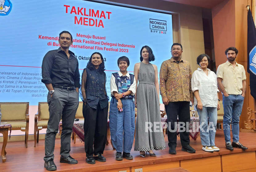 Para sineas yang menghadiri konferensi pers BIFF 2023 di kawasan Jakarta Selatan, Senin (2/10/2023). 