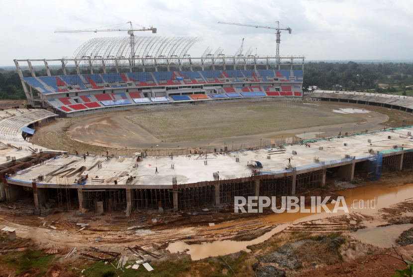 Proyek pembangunan stadion. (Ilustrasi)