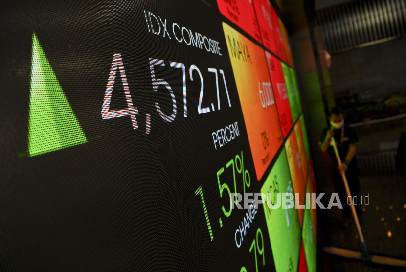 Layar menampilkan pergerakan saham di Bursa Efek Indonesia, Jakarta, ilustrasi. Aksi buyback saham dinilai tidak efektif dorong kenaikan IHSG.