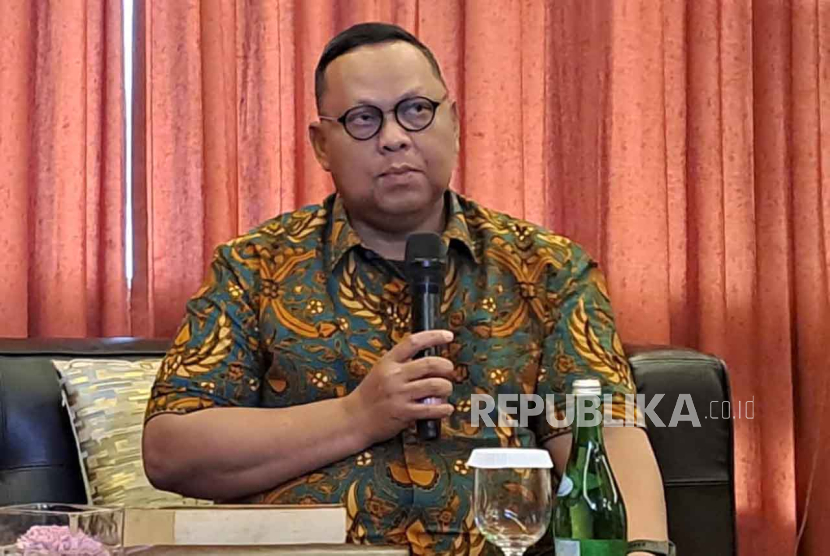 Eks Sekjen PKB Lukman Edy saat komentar soal hak angket kecurangan Pemilu di kawasan Jakarta Selatan, Sabtu (24/2/2024). 