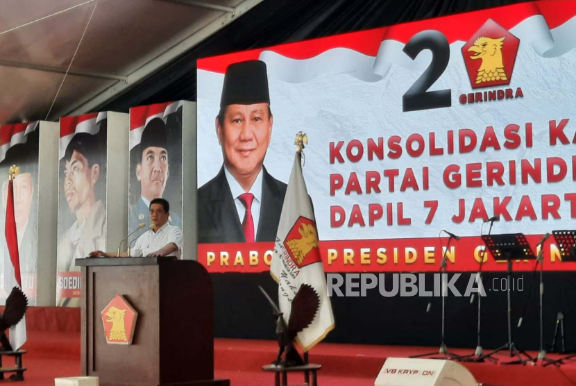Ketua DPD Partai Gerindra DKI Jakarta Ahmad Riza Patria. Politisi Gerindra Riza Patria membantah Prabowo tak umumkan cawapres karena tunggu MK.