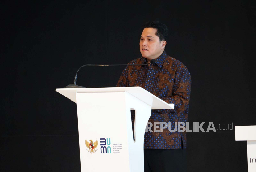 Menteri BUMN Erick Thohir meresmikan Bali Beach Convention dan groundbreaking Alster Lake Center di convention kawasan KEK Sanur, Bali, Selasa (30/1/2024).