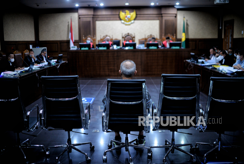 Sidang kasus dugaan tindak pidana korupsi perizinan persetujuan ekspor (PE) minyak sawit mentah atau crude palm oil (CPO) di Pengadilan Negeri (PN) Tipikor, Jakarta Pusat.