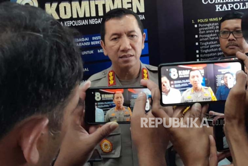 Kepala Polresta (Kapolresta) Yogyakarta Kombes Pol Aditya Surya Dharma saat memberikan keterangan di Markas Polresta Yogyakarta, Senin (26/2/2024).