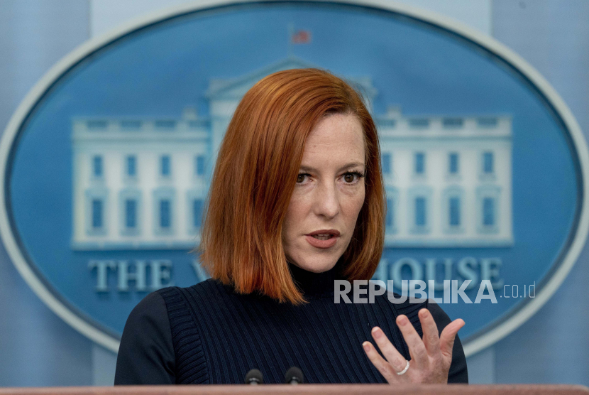Sekretaris pers Gedung Putih Jen Psaki mengatakan AS menolak seruan Ukraina soal penerapan zona larangan terbang bagi pesawat Rusia