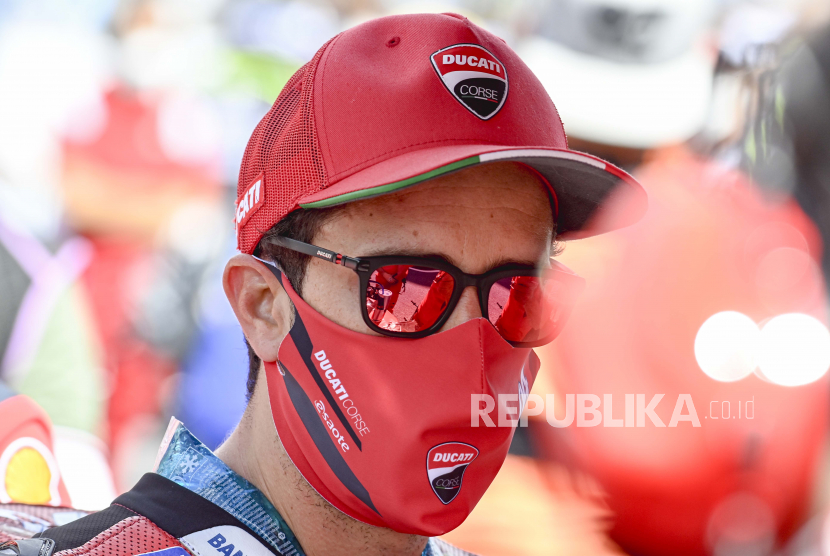 Pembalap MotoGP Italia Andrea Dovizioso dari Tim Ducati jelang Grand Prix Sepeda Motor Austria di Red Bull Ring di Spielberg, Austria, 16 Agustus 2020. 