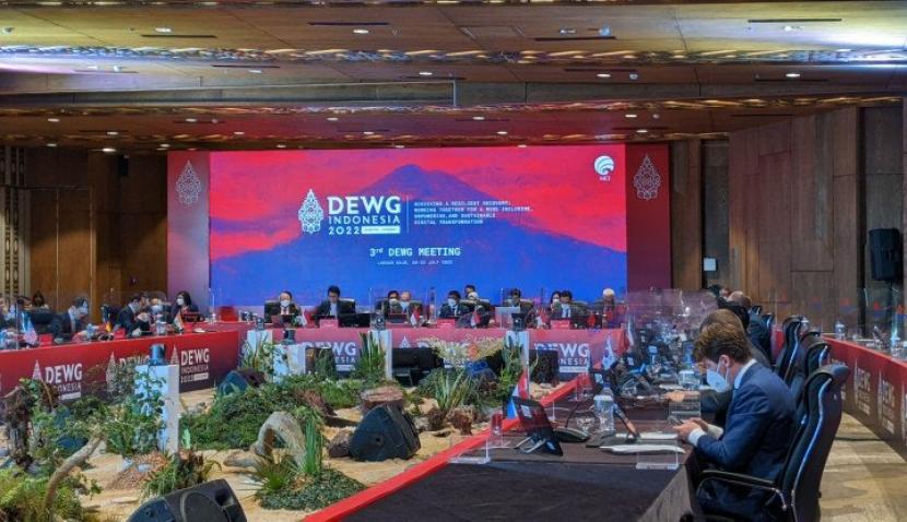 Pertemuan ketiga Digital Economy Working Group Meeting (DEWG) Presidensi G20 pada hari ini, Rabu (20/7/2022). (Rena Laila Wuri)