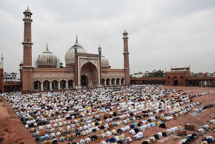 Jumlah Muslim India meningkat dari tahun ke tahun.  Ilustrasi umat Islam India. 
