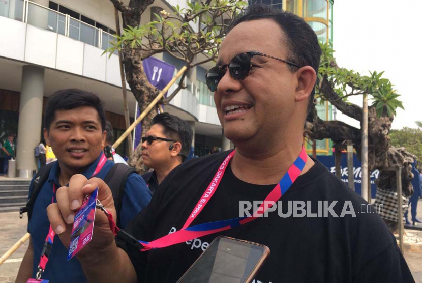 Peneliti Indikator, Bawono Kumoro menyebut massa pendukung partai di Koalisi Perubahan belum solid dukung Anies Baswedan. Foto ilustrasi Anies Baswedan. 