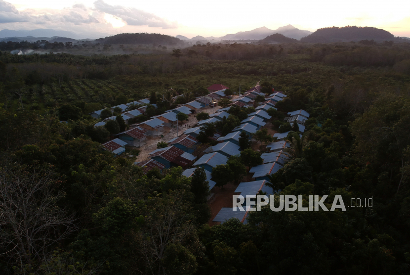 Foto udara kawasan permukiman Suku Anak Dalam (SAD) atau Orang Rimba Jambi , di Pelepat, Bungo, Jambi (ilustrasi)
