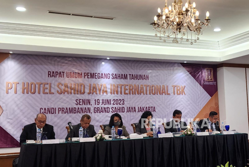 PT Hotel Sahid Jaya International, Tbk (SHID) melakukan Rapat Umum Pemeganh Saham (RUPS) Tahun Buku 2022 di Jakarta, Senin (19/6/2023). 