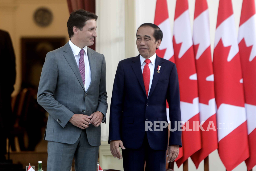 Perdana Menteri Kanada Justin Trudeau diterima Presiden RI Joko Widodo di Istana Kepresidenan Jakarta, Selasa (6/9/2023).
