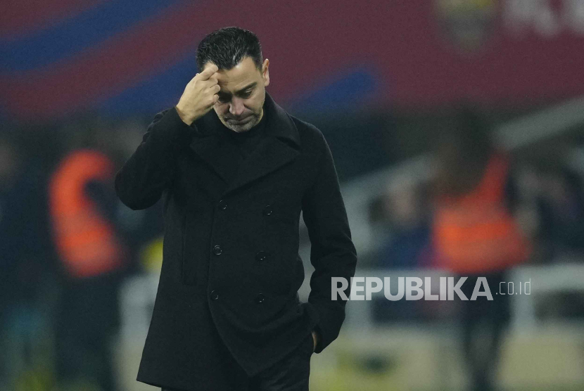 Pelatih FC Barcelona Xavi Hernandez. Xavi mengumumkan akan meninggalkan Barcelona akhir musim ini. 