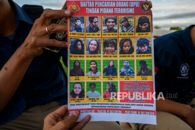  Daftar Pencarian Orang (DPO) Teroris Poso di Palu, Sulawesi Tengah, (ilustrasi)