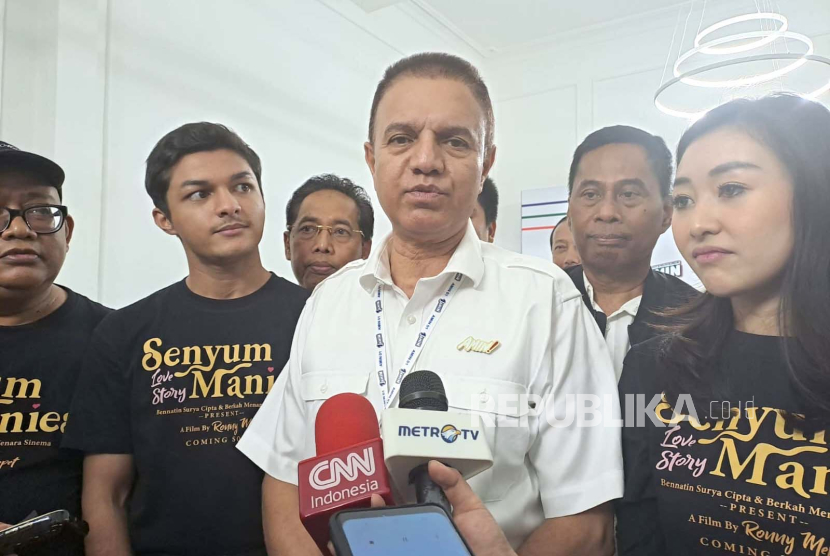 Kapten Timnas Pemenangan Amin, Muhammad Syaugi Alaydrus di Markas Pemenangan Amin Jalan Diponegoro 10, Menteng, Jakarta Pusat, Kamis (1/2/2024).