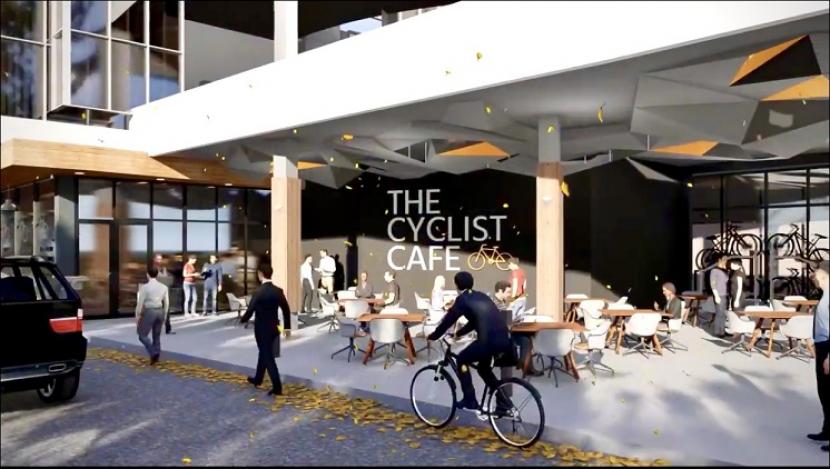 Antara lain dilengkapi Cafe untuk pesepeda.
