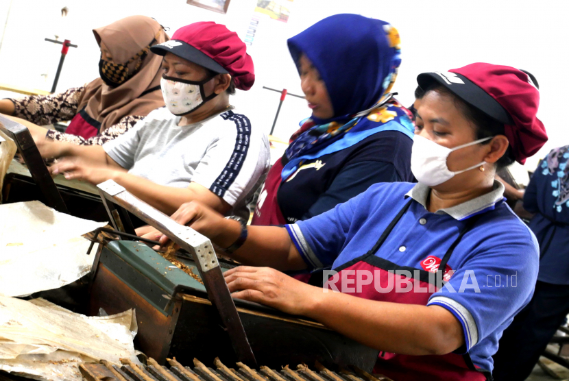 Pekerja membuat rokok cerutu di Pabrik Cerutu Tarumartani, Yogyakarta (ilustrasi).