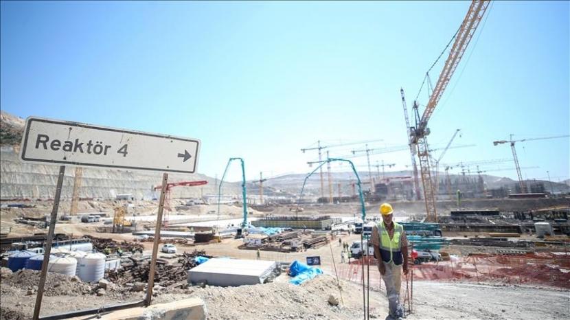 Turki mulai mengerjakan reaktor keempat pembangkit listrik tenaga nuklir Akkuyu di Mersin di pantai Mediterania pada Kamis (21/7/2022).