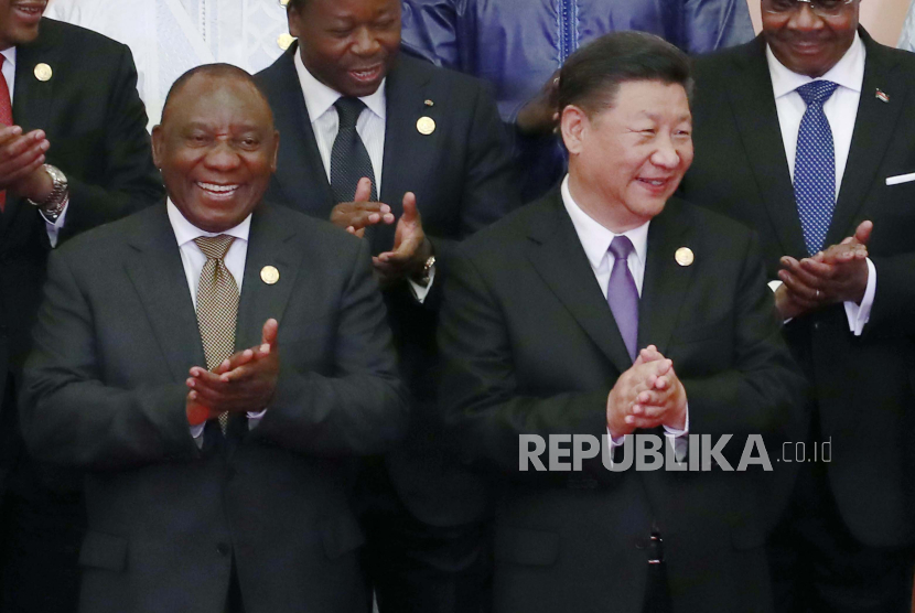 Presiden Cina, Xi Jinping dan Presiden Afrika Selatan Cyril Ramaphosa