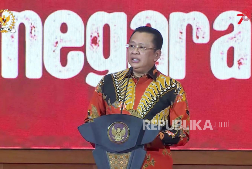 Ketua MPR Bambang Soesatyodi Gedung Nusantara V, Kompleks Parlemen, Senayan, Jakarta Pusat, Jumat (18/8/2023). 