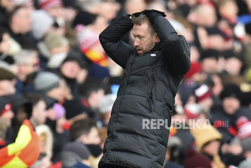 Reaksi pelatih Chelsea, Graham Potter, setelah timnya kembali menelan kekalahan.