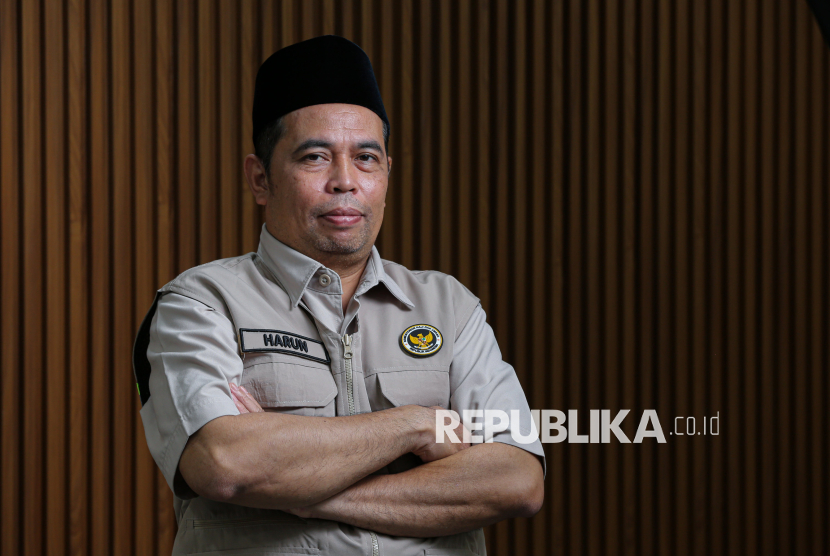 Dirjen Pengendalian Penyelenggaraan Haji dan Umrah Kementerian Haji dan Umrah (Kemenhaj) Harun Al Rasyid saat berbincang dengan Republika, Rabu (27/1/2026).