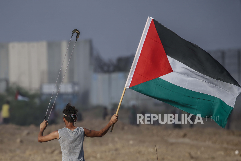  Pengunjuk rasa Palestina di Kota Gaza, ilustrasi
