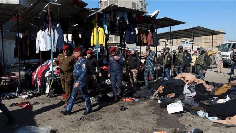 Dua pelaku bom bunuh diri meledakkan bahan peledak di daerah dekat alun-alun Al-Tayaran pada 21 Januari - Anadolu Agency
