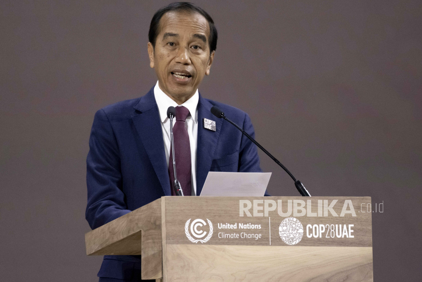  Presiden Indonesia, Joko Widodo bicara terkait ketahanan pangan pada COP28 di Uni Emirat Arab.